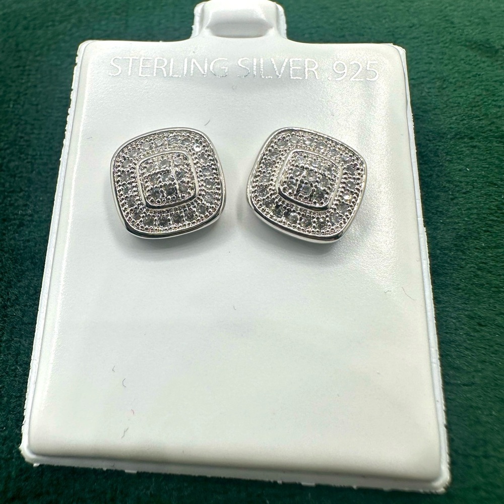 Sterling Silver Halo Stud Earrings